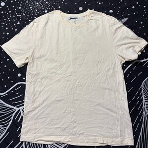 Zara Short Sleeve Crew Tee in Light Cream